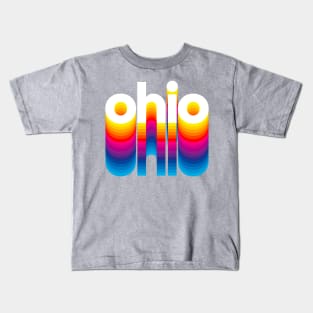 Buckeye State Pride - Rainbow Design I Love Ohio design Kids T-Shirt